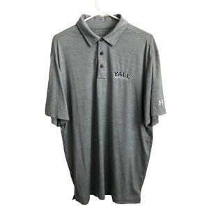 Yale University Under Armour Men's XL Loose Fit Heat Gear Gray Polo Shirt